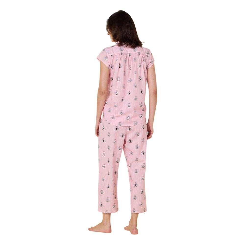 The Cat’s Pajamas Women’s Luxe Pima Cotton Set Medium Capri Queen Been Pink